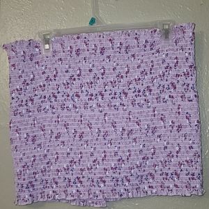 Purple crop top with pink flower